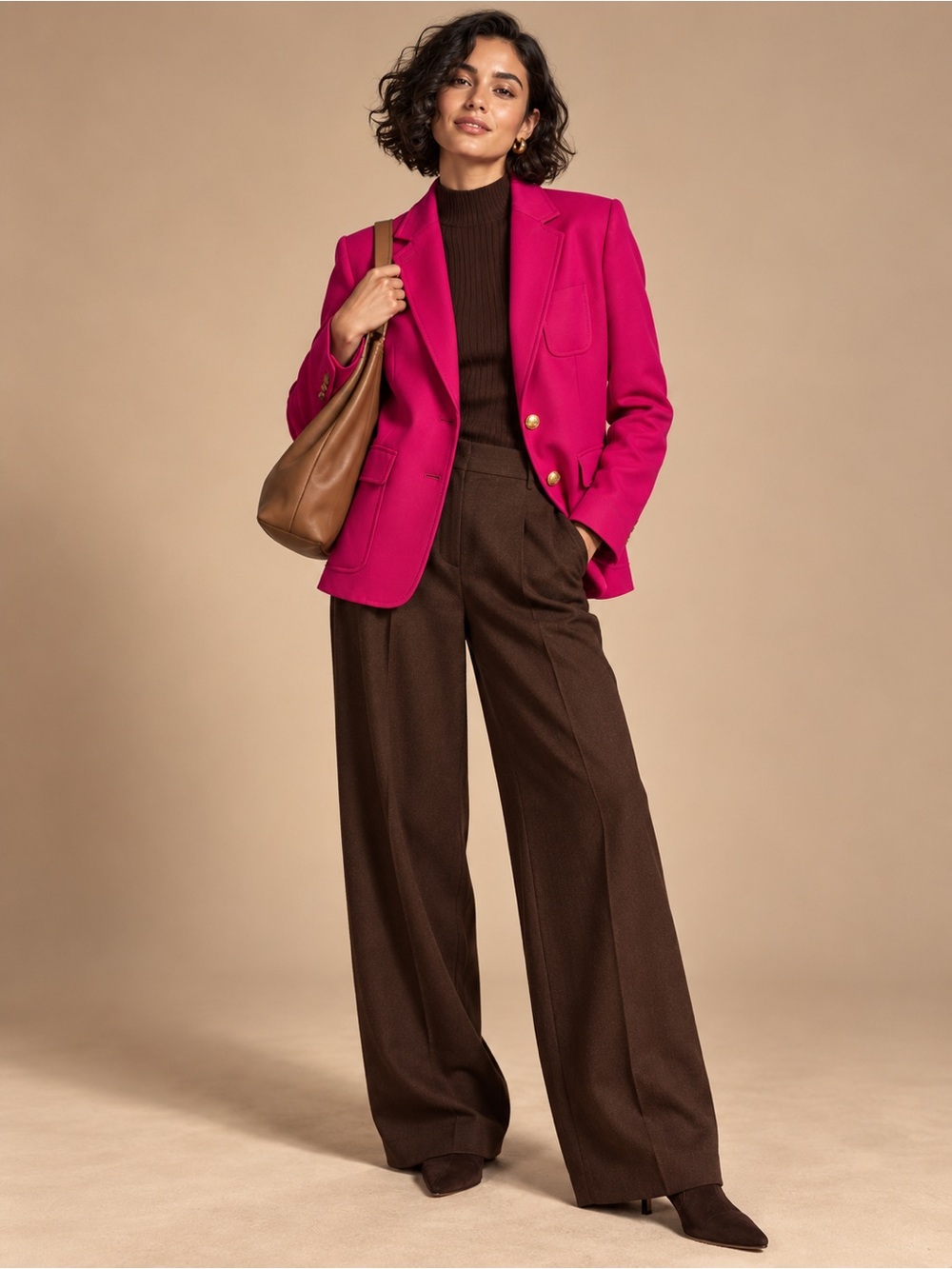 J. Crew Rhodes Blazer Fuchsia Wool Gold Crest SZ 10 Corporate Chic